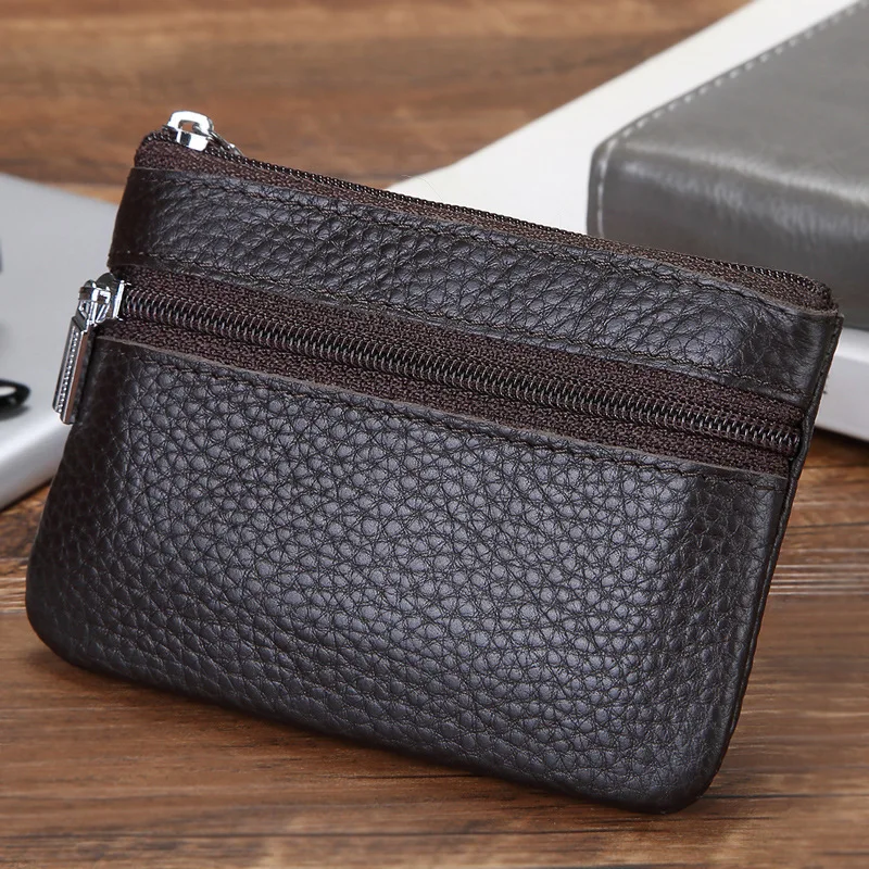 Wristlet Wallets for Women Coin Purse Luxury Genuine Leather Clutch Bags Ladies Money Credit Card Keychain Holder Short Wallet