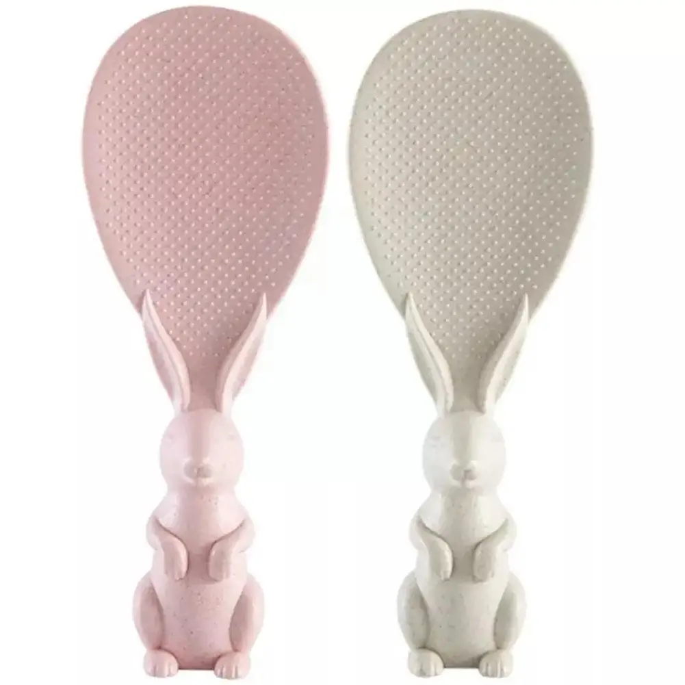

Wheat Straw Rabbit Spoon Can Stand Up Rabbit Rice Shovel Cooker Cartoon Non-stick Spoon Rice Rice Rice Rice Spoon Creative Z9Q1