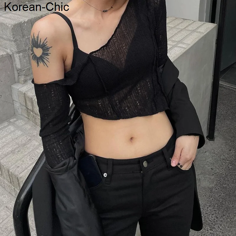 Женский короткий жилет черный сексуальный топ с открытыми плечами для танцев на