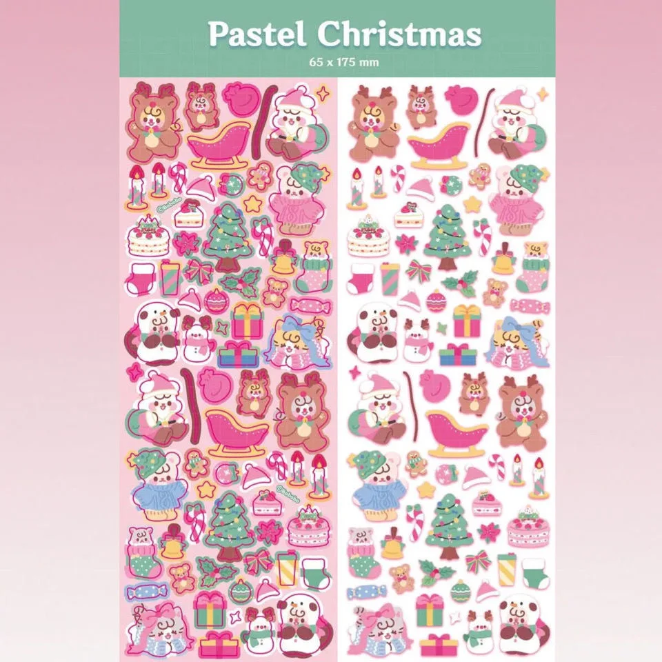 

Korean Cute Cartoon Laser Christmas Stickers Scrapbooking Kawaii Guka DIY Deco Christmas Gift Decoration Sticker Stationry