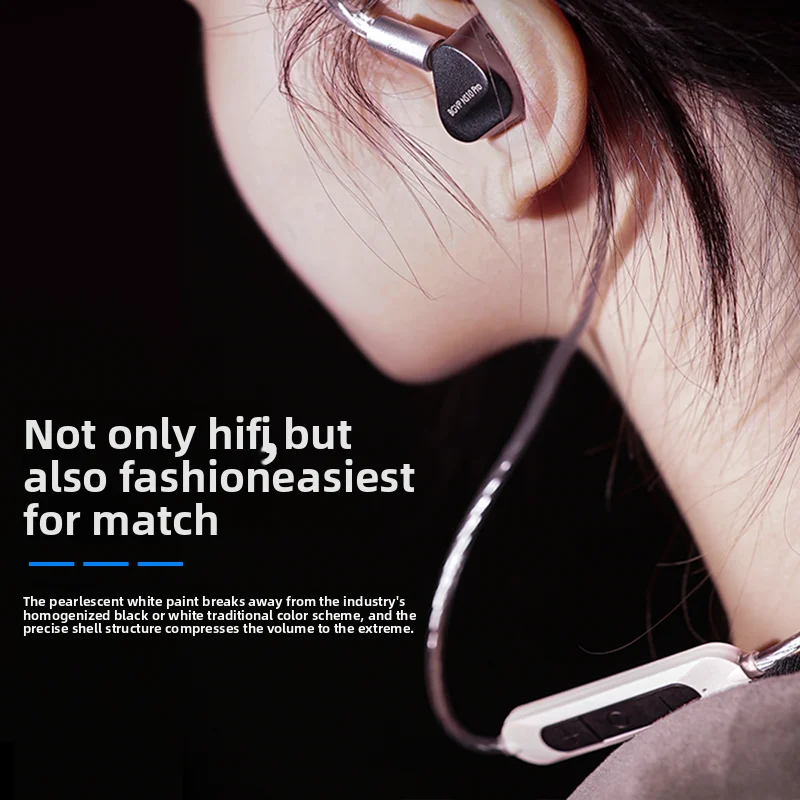 Фото Наушники-гарнитура BGVP M4 Bluetooth с шейным ремешком, AptX Lossless HiFi, кабель Qualcomm QCC5181, 20 часов работы от батареи, низкая задержка для игр и бега №2