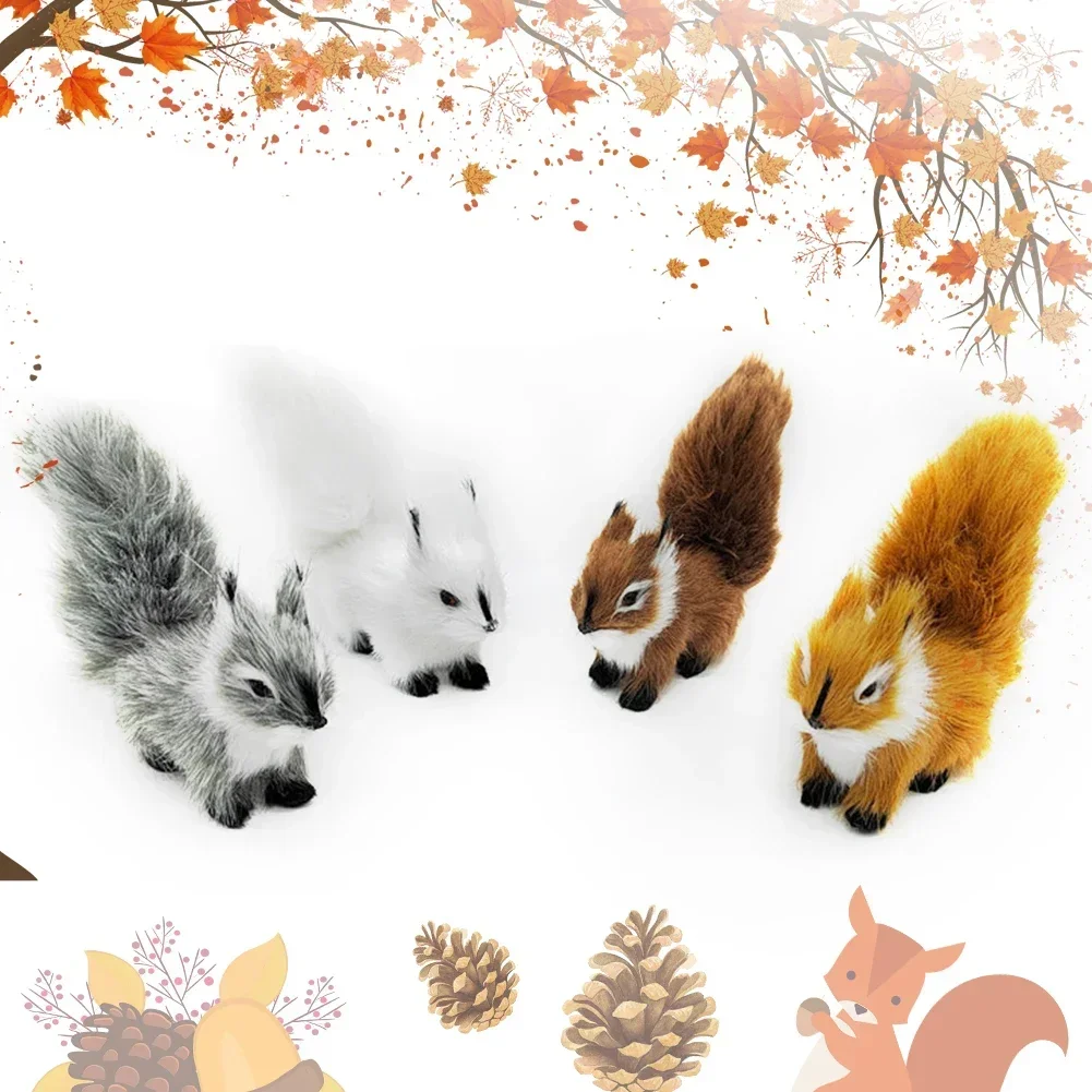 Милые украшения с имитацией лисы имитация мини-модели белки на корточках детские