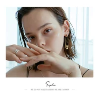 2022 new paper clip earrings design sense retro simple cool france korean earrings personalized pins hoop earrings women