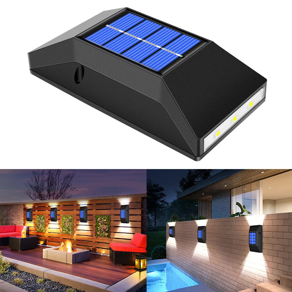 

2/4pcs Solar LED Light 3.7V Outdoor IP65 Waterproof Garden Powered Wall Lamps Fence Decor wall lamp lighting Highlight courtyard