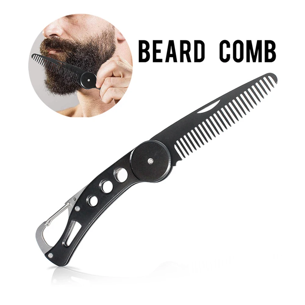 

1PC Men Beard Styling Comb Hot Sale Stainless Steel Folding Comb Anti Static Mustache Comb Hairdressing Tools расческа для волос