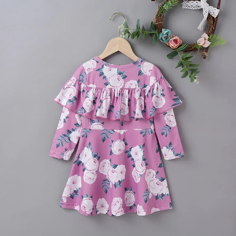 Платья для девочек с цветочным рисунком демисезонные детские платья детская