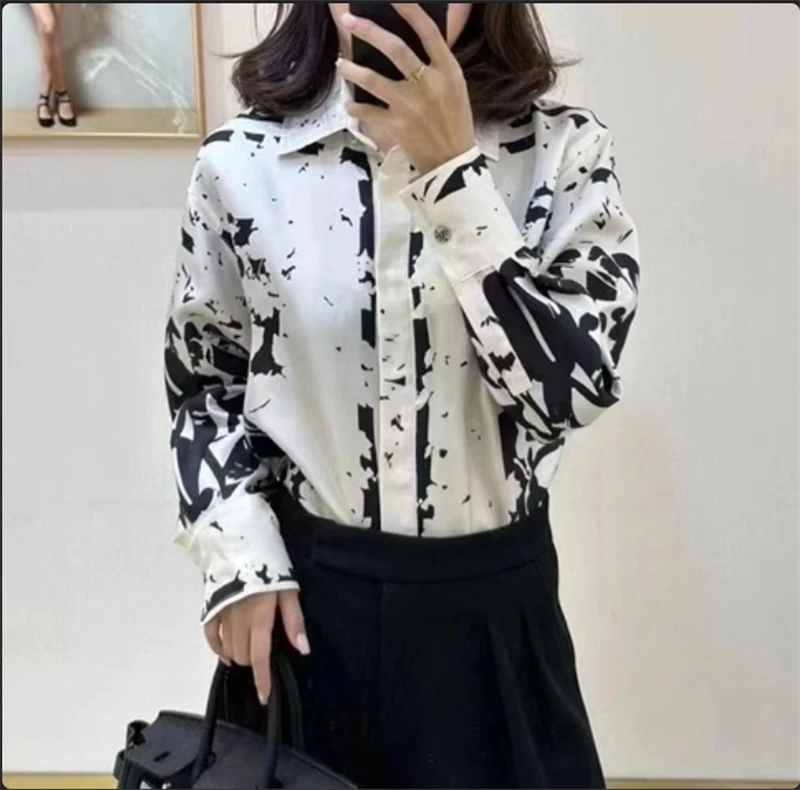 Роскошная дизайнерская женская рубашка FANIECES, повседневные топы, осенняя модная винтажная женская рубашка с длинным рукавом и принтом, элегантные офисные женские блузки (art.: 3920c8dbbfc38) - 3920c8dbbfc38