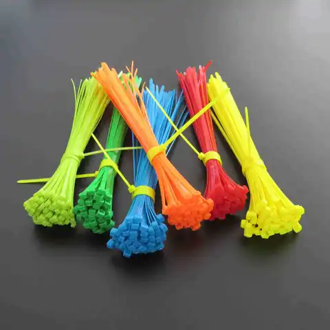 1000 шт., пластиковые кабельные стяжки на молнии, цветные кабельные стяжки, самоблокирующиеся кабельные крепления, электрический кабель, ПВХ, нейлон, органайзер для проводов