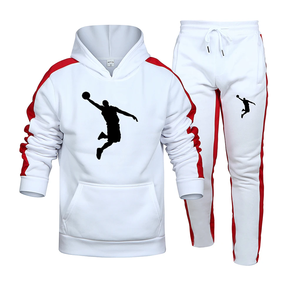 Autumn and Winter Tracksuit Men 2 Pieces Set Sweatshirt + Sweatpants Sportswear Hoodies Casual Mens Clothing Hoodies Suit
