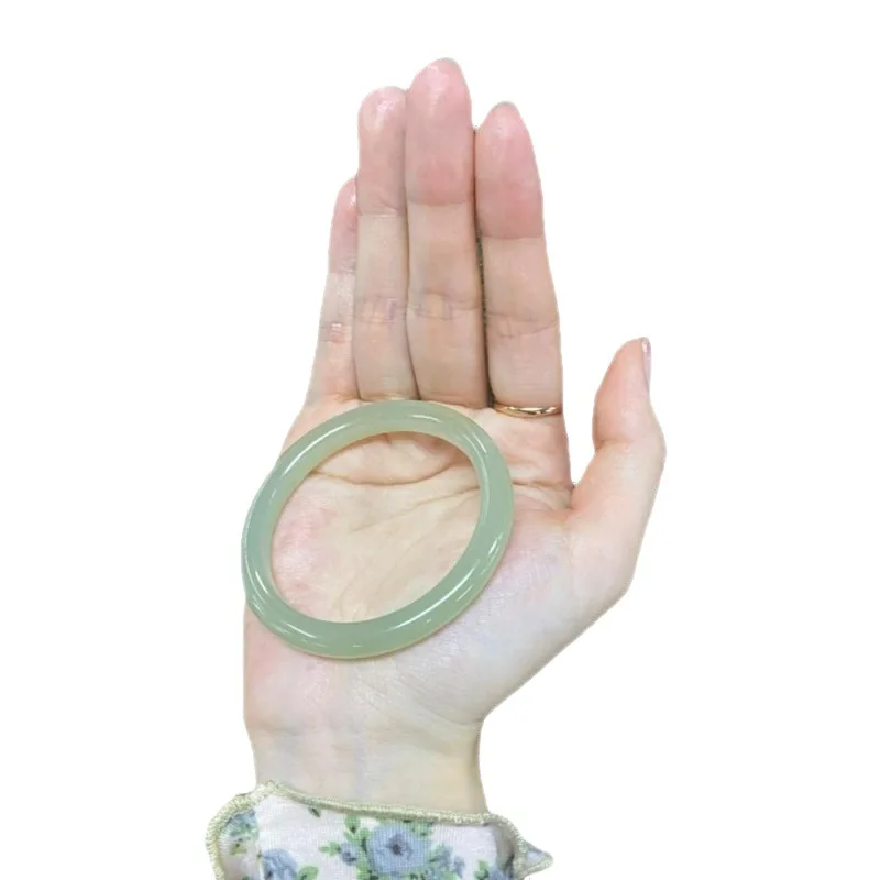 Hetian нефритовый браслет Синьцзян натуральный маленький тонкий круглый стержень