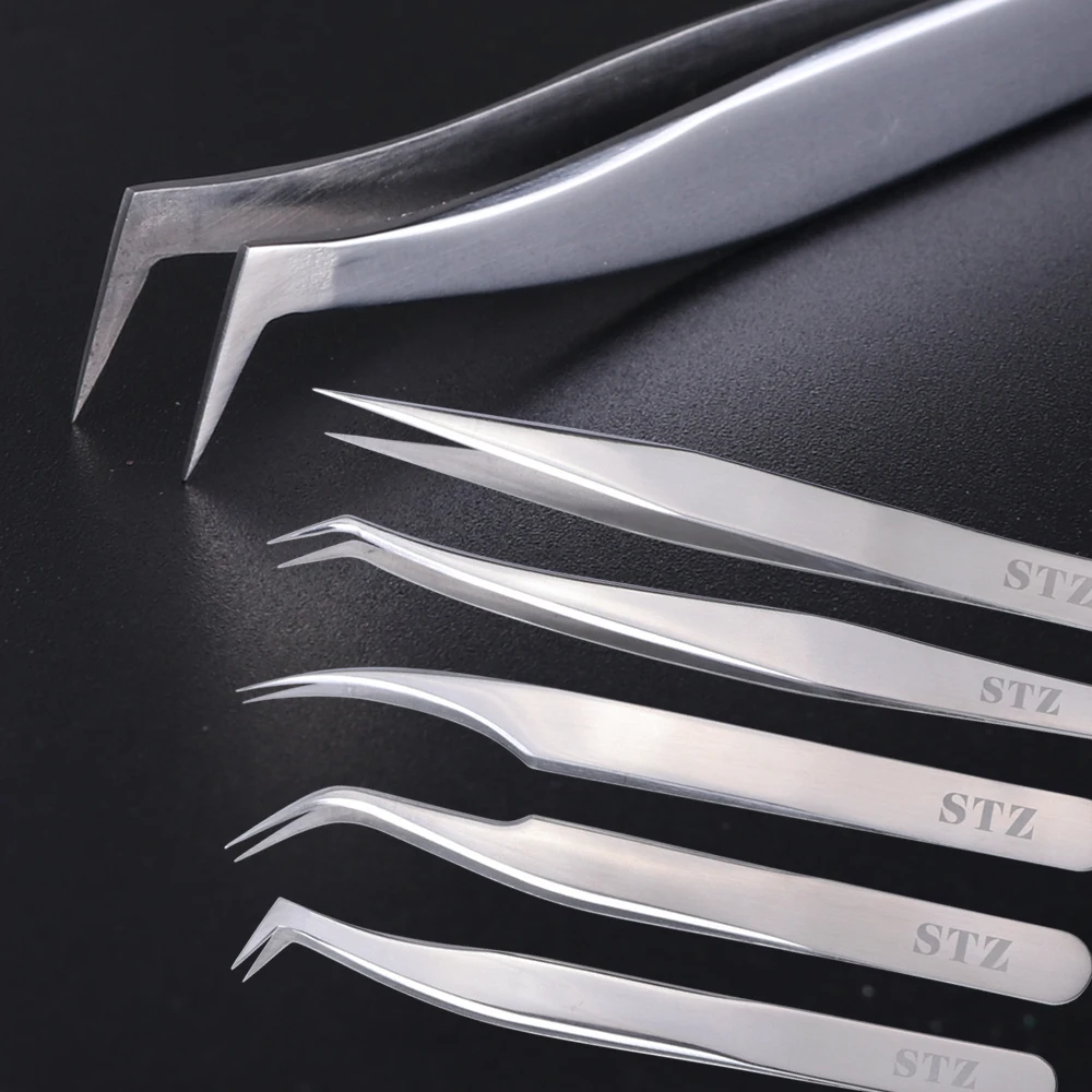 

Пинцет для наращивания ресниц, 1 шт., антистатический, изогнутый, прямой, зажим для Стразы, высокоточный инструмент для макияжа ногтей SAS01-05