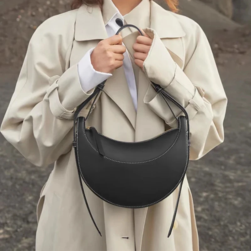 

Женская брендовая Дизайнерская кожаная сумка для подмышек, женская модная однотонная Сумка-седло с надписью, повседневная детская сумка