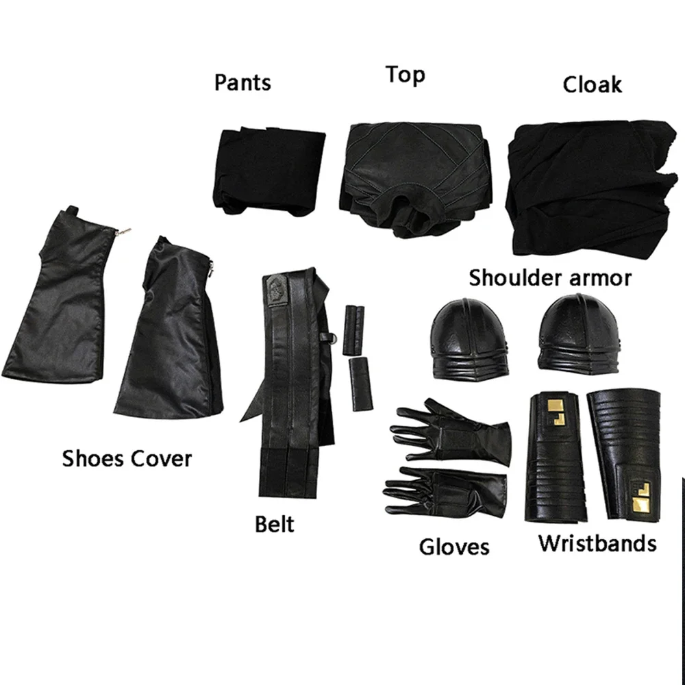 Baylan Skoll Costume SW Movie Ahsoka Jedi Black Outfit Full Set Halloween Cosplay Uniform Cloak Fantasy Outfits Hand Made