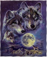 dawhud direct wolf moon call super soft fullqueen size plush fleece flannel blanket