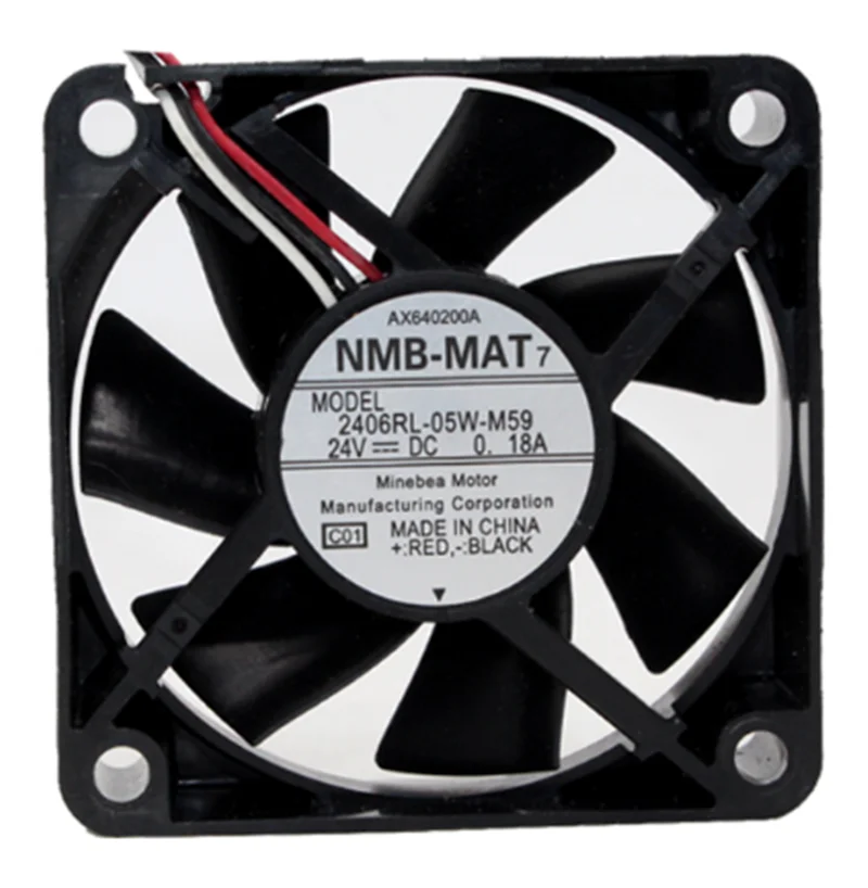 

New NMB-MAT 60MM 2406RL-05W-M59 DC 24V 0.18A 6015 60MM 60*60*15MM Cooling Fan Frequency Converter Cooling Fan With 2pin 3pin