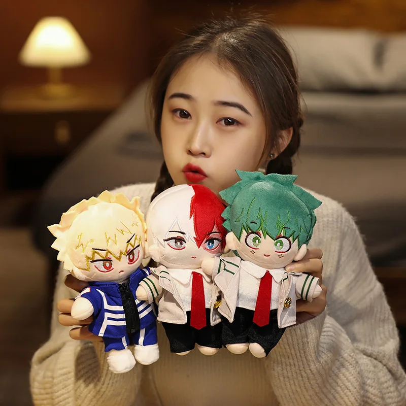 20cm Cartoon My Hero Academia Peluche Toy Cute Midoriya Izuku Bakugou Katsuki Todoroki Shoto Stuffed Soft Anime Dolls Kids Gifts