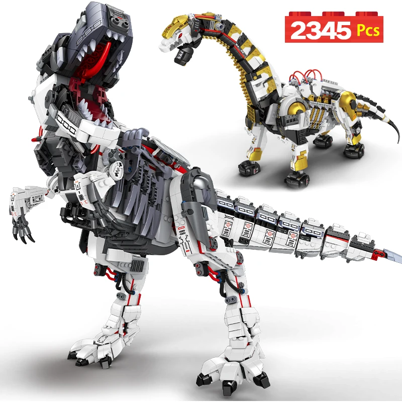 

2345pcs City Jurassic Triceratops World Dinosaur Building Blocks MOC Battle Mechanical Tyrannosaurus Dragon Bricks Toys for Kids