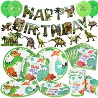 dinosaur theme party disposable tableware paper plate cup napkin decoration kids boy birthday baby shower banner ballon supplies