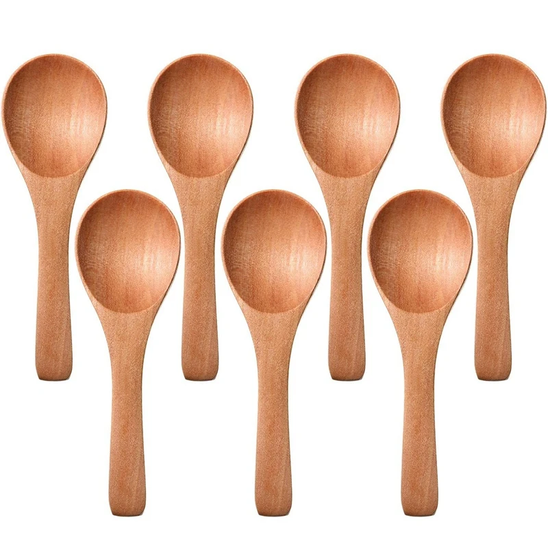 

Small Wooden Spo On Tasting Spo On Condiments Salt Spoons For Kitchen Cooking Seasoning Oil Coffee Tea Sugar