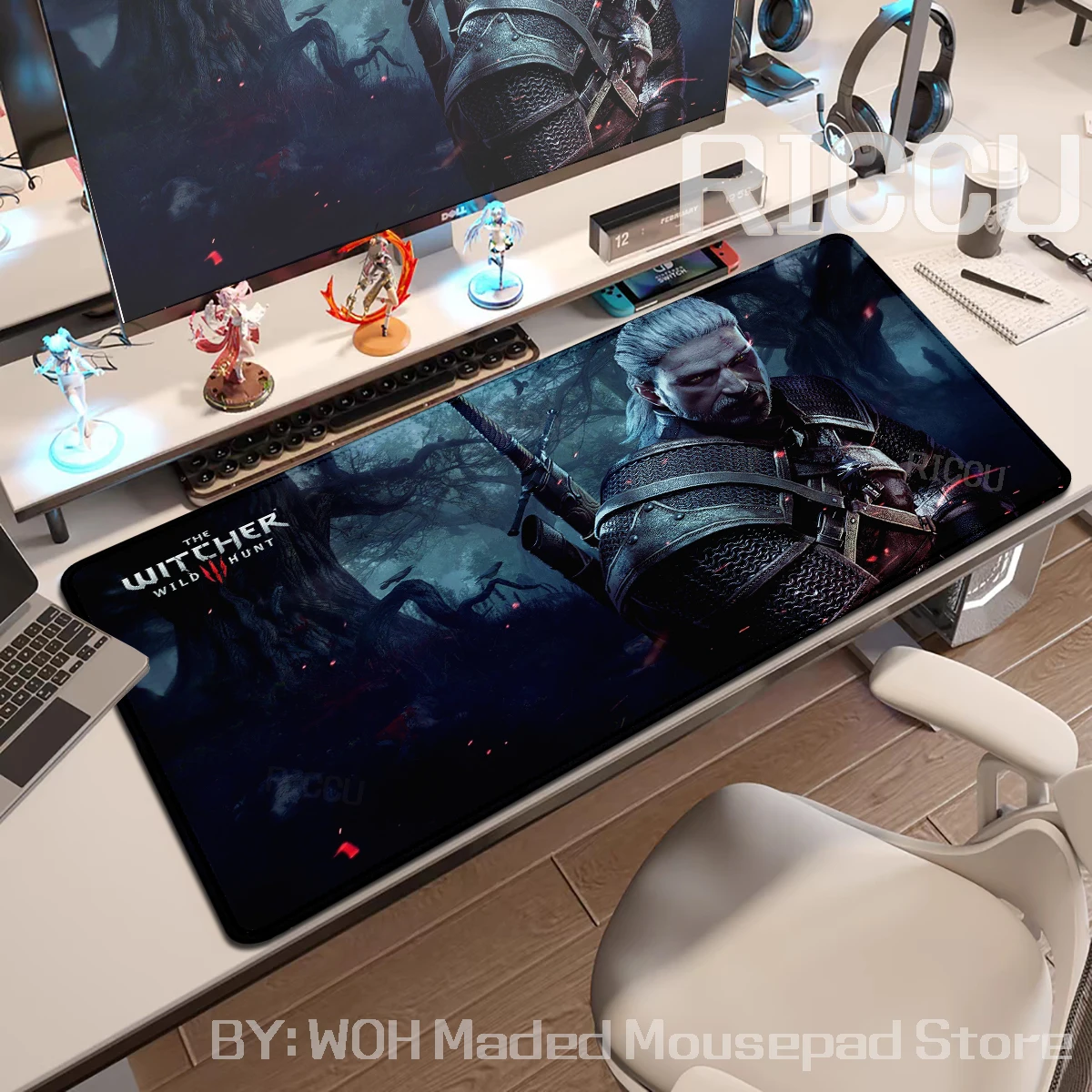 Фото Большой коврик для мыши с игровой клавиатурой T The Witchers Коврик для мыши Gamer Cabinet Deskmat Mausepad HD Настольный коврик Расширенные коврики XXL Playmat №1