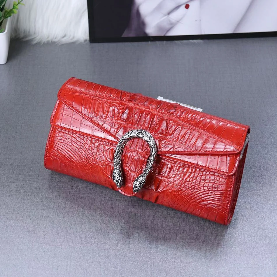 

Famous Designer New Crocodile Leather Clutch Fashion All-match One-shoulder Messenger Bag Casual Female Hand Bag