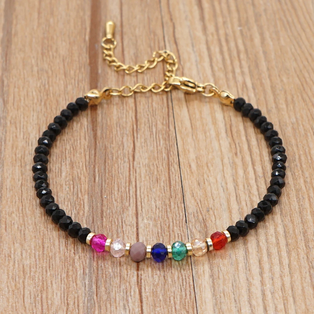 Go2Boho 2022 черный браслет с кристаллами многоцветные стеклянные браслеты из бисера