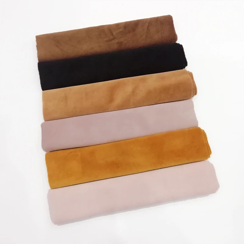 

XHT Solid Matte Plain Design Suede Velveteen Flocked Faux Fabric Materials Woven Backing For Making Clothing/Bag 30*135CM