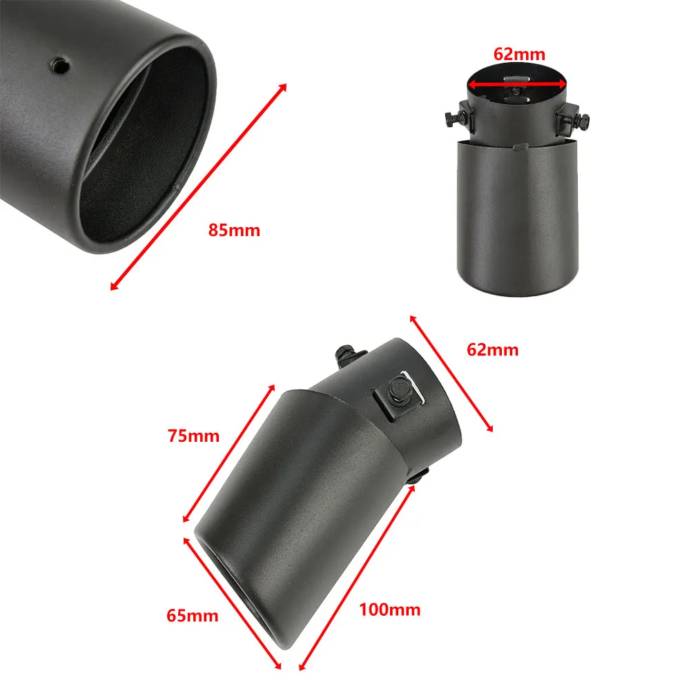 

High Quality New Useful Exhaust Pipe Exhaust Matte Black Muffler Parts Pipe Replacement Stainless Steel Tail Throat