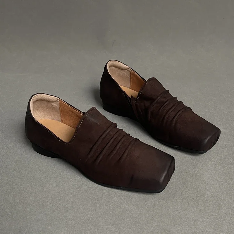 Балетки из натуральной кожи на плоской подошве