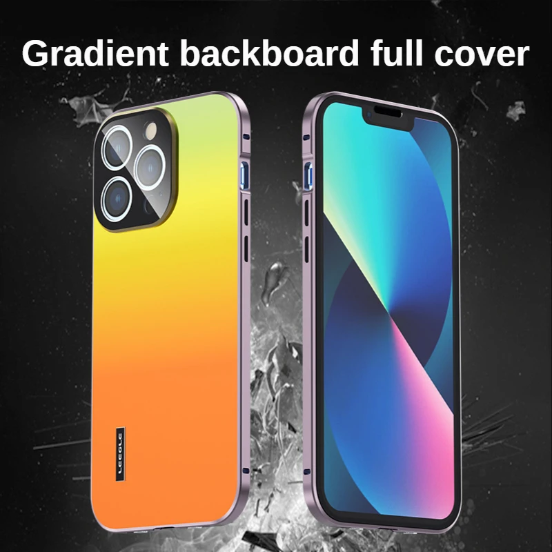 

Luxury Magnetic Wireless Charging Case Iphone13 13pro 13Promax case Double Card Buckle All-Inclusive Gradient Frosted cover