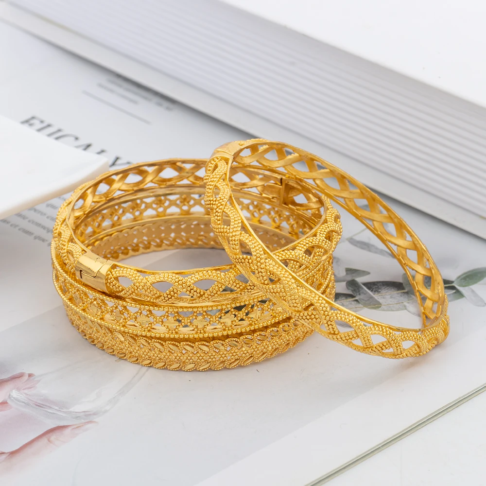 

Dubai Bangles For Women Middle East Gold Color Bangle Ethiopian Saudi Arab Bracelet Wedding Bride Jewelery African Birthday Gift