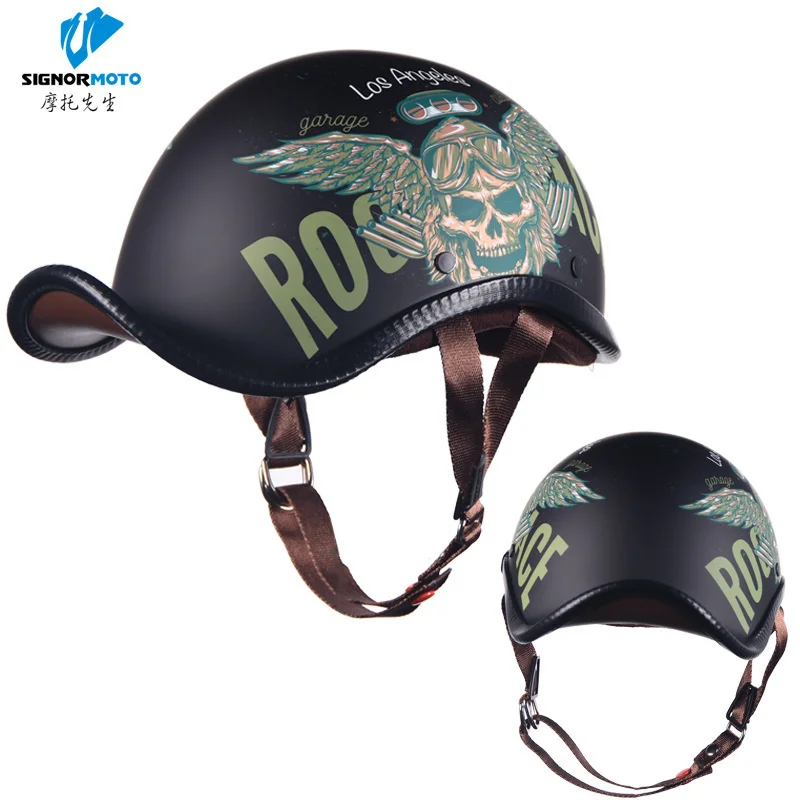 Men's and women's helmets For Harley scoop helmet half helmet Retro motorcycle helmet half-covered four seasons helmet enlarge