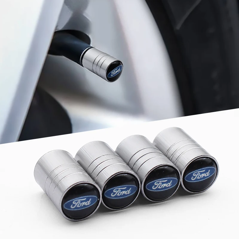 

4pcs Car styling Aluminum Car Wheel Tire Valve Cap Air Caps For Ford Focus 2 Mk1 Restyling 3 Fusion Mondeo 4 Explirer 5 Kuga