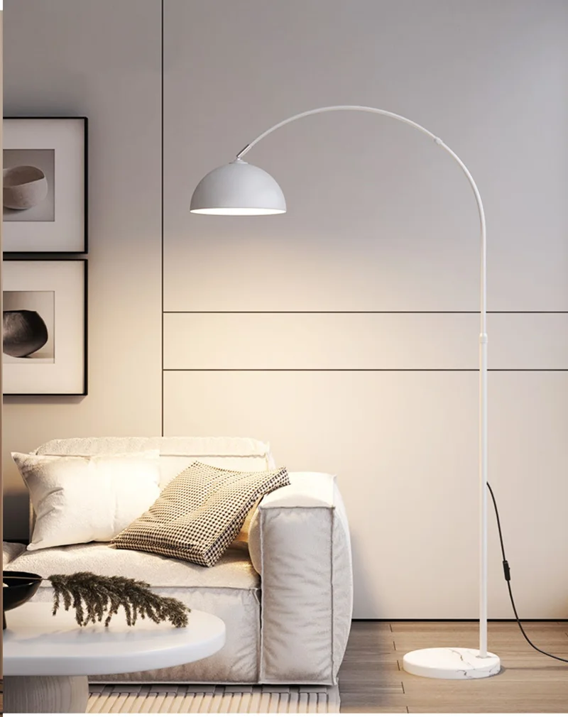

Black white Simple Nordic Modern Apartment House Bedroom Bedside Living Sofa Office Hotel Project Metal Big Floor Lamp