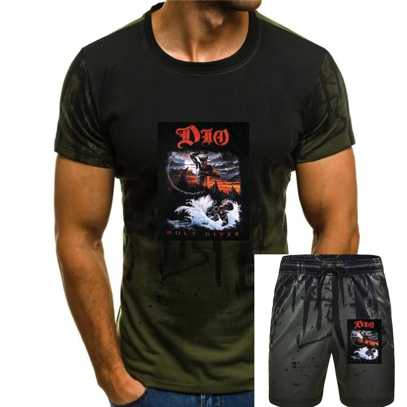 

Dio ' Holy Diver Album' T-Shirt - Neu Und Offiziell Cotton Printing Men Tops Tee Shirt