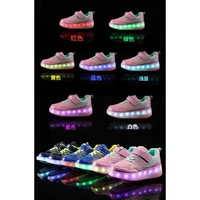 shoes with wheels new hot sale kids 2022 boysgirls usb led light sneakers with two wheels roller skate casual shoes eu 28 3