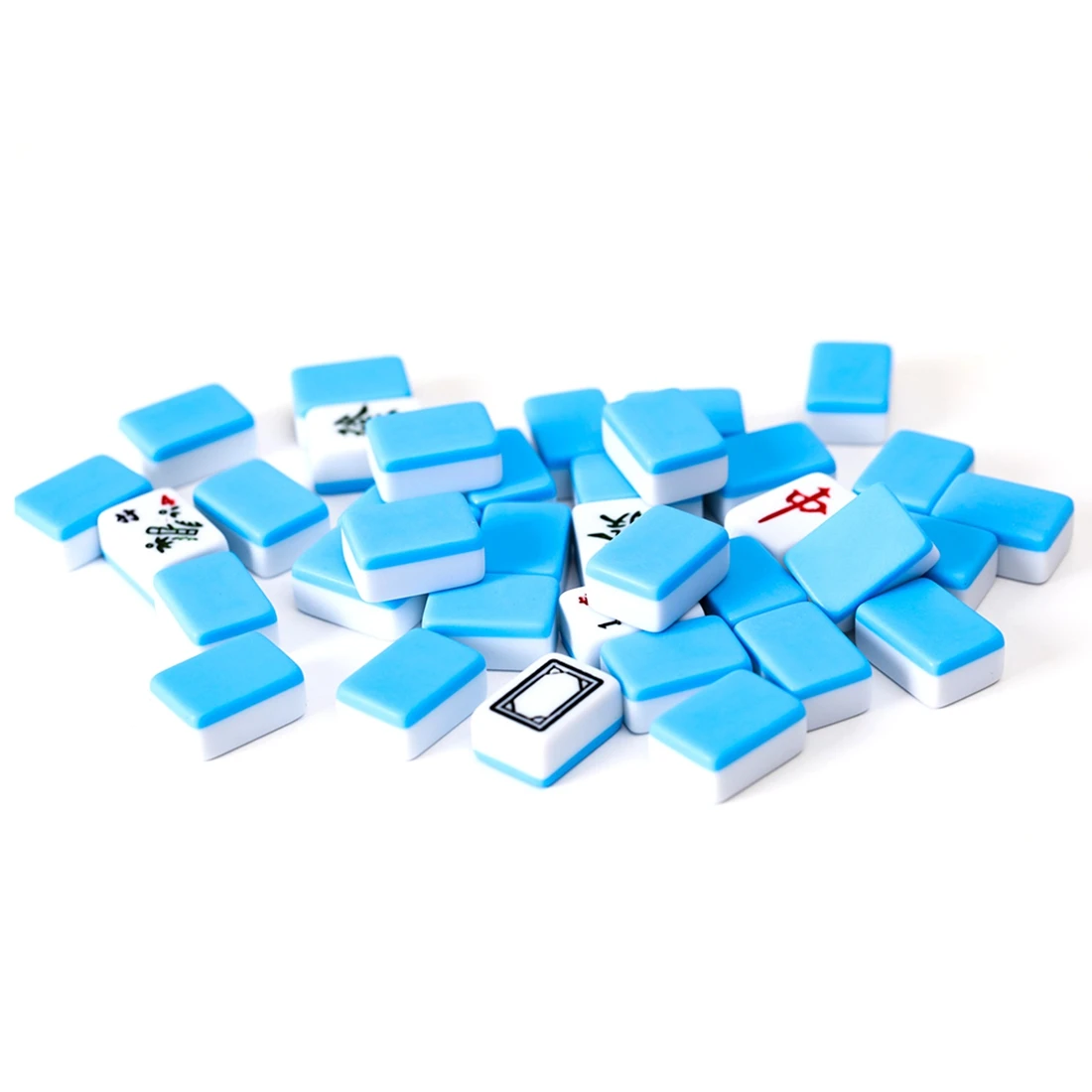 

Mini Mahjong 24mm 144Pcs/Set Chinese Traditional Mahjong Board Game Family Toys are Meticulously Crafted Blue