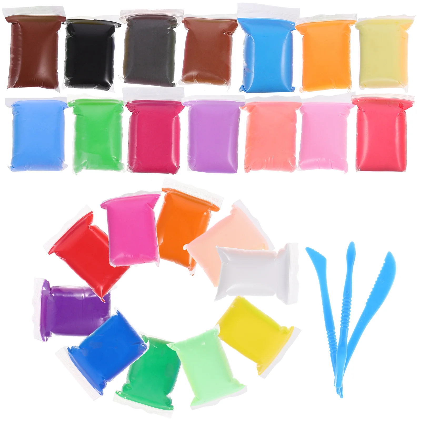 Цветной комплект из глины своими руками моделирующий воздушный сухой сюрприз