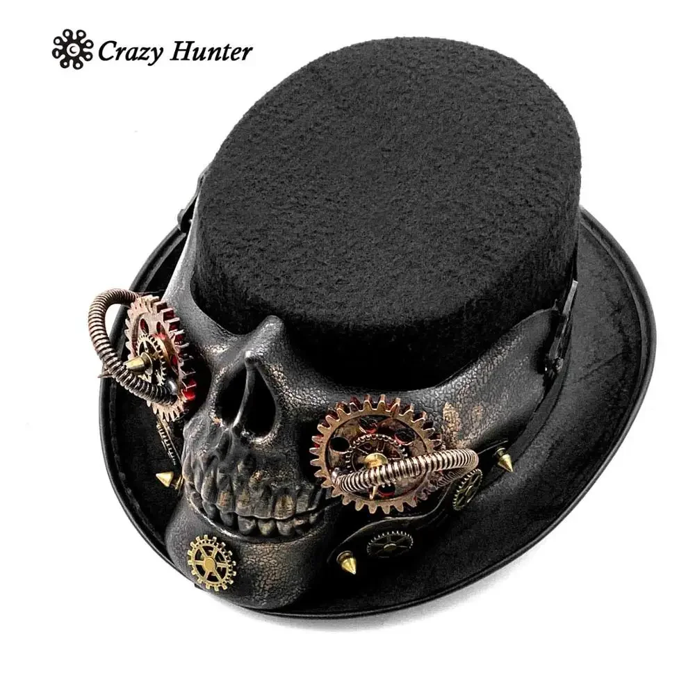 Мужская шляпа скелета в стиле стимпанк готический череп снаряжение для