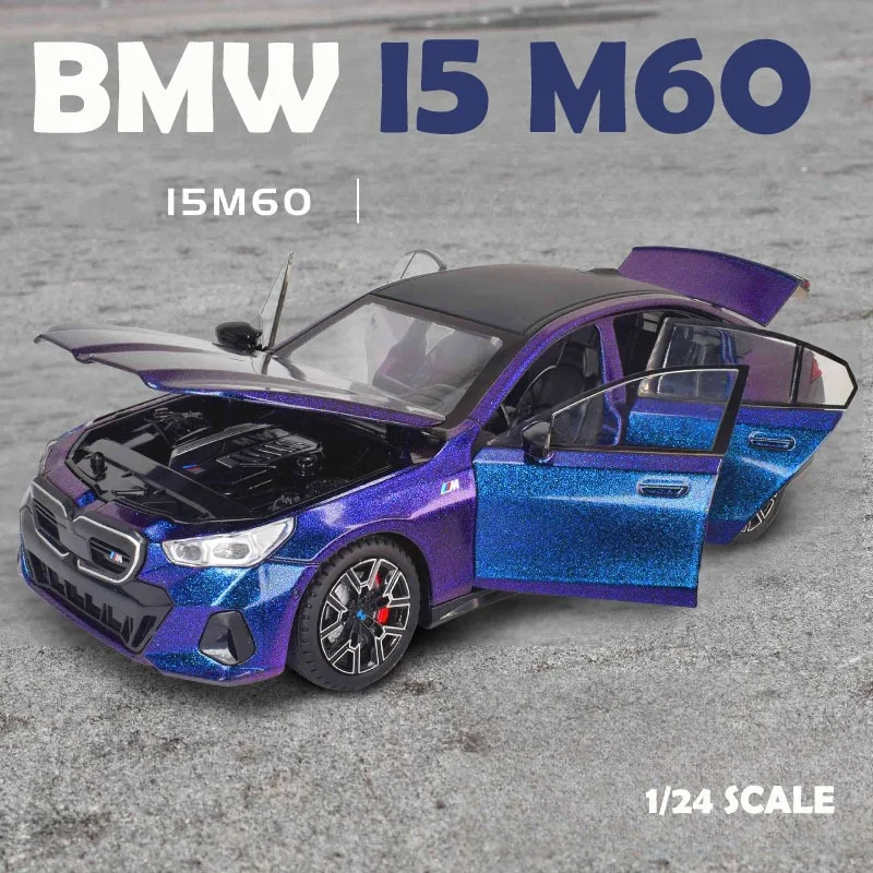 Моделирование 1:24 BMW I5 M60 модель автомобиля из сплава звук свет литье под давлением