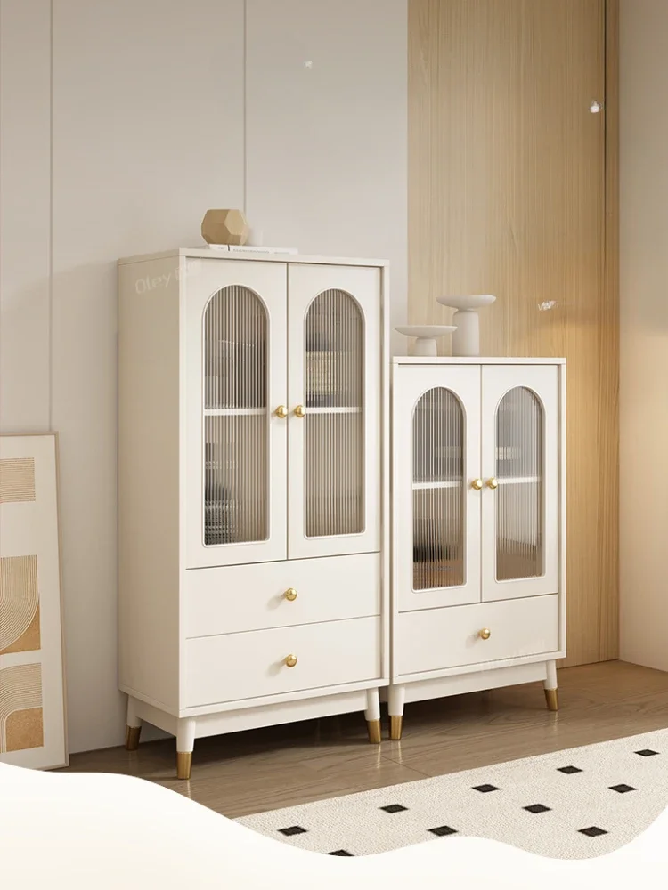 Кремовый стиль для гостиной из массива дерева небольшой винный шкаф настенный