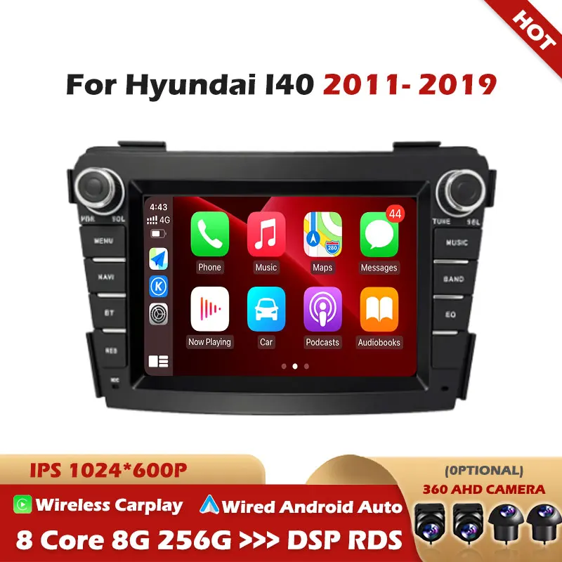 Фото Автомобильная магнитола Android для Hyundai i40 2011-2019 с Carplay, мультимедиа, навигацией, Bluetooth, Wi-Fi, 4G, автомагнитола №1