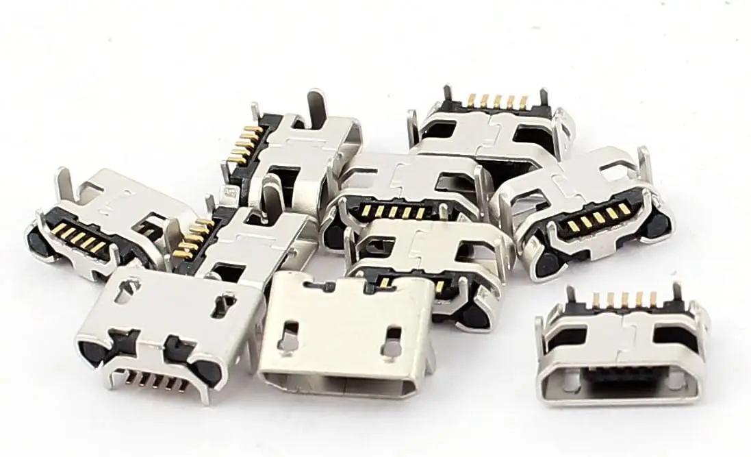 

10 Pcs 5 Pin PCB Mount Micro B USB Female SMT Connector Data Port