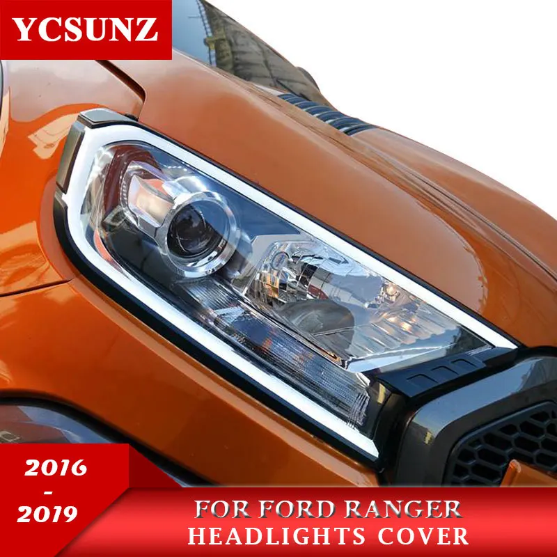 Car Accessories Headlights Cover Without Light For Ford  RANGER T7 t8 Wildtrak Endeavour EVEREST 2016-2019 2020
