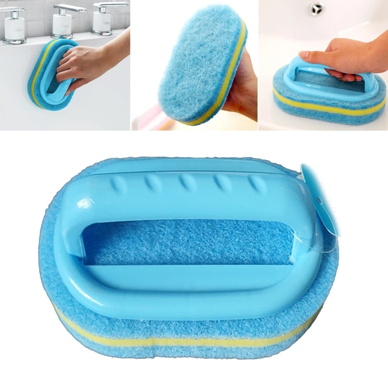 

Kitchen Cleaning Bathroom Toilet Kitchen Glass Wall Cleaning Bath Brush Handle Sponge Bath Bathtub Ceramic Cleaning Tool R9UF