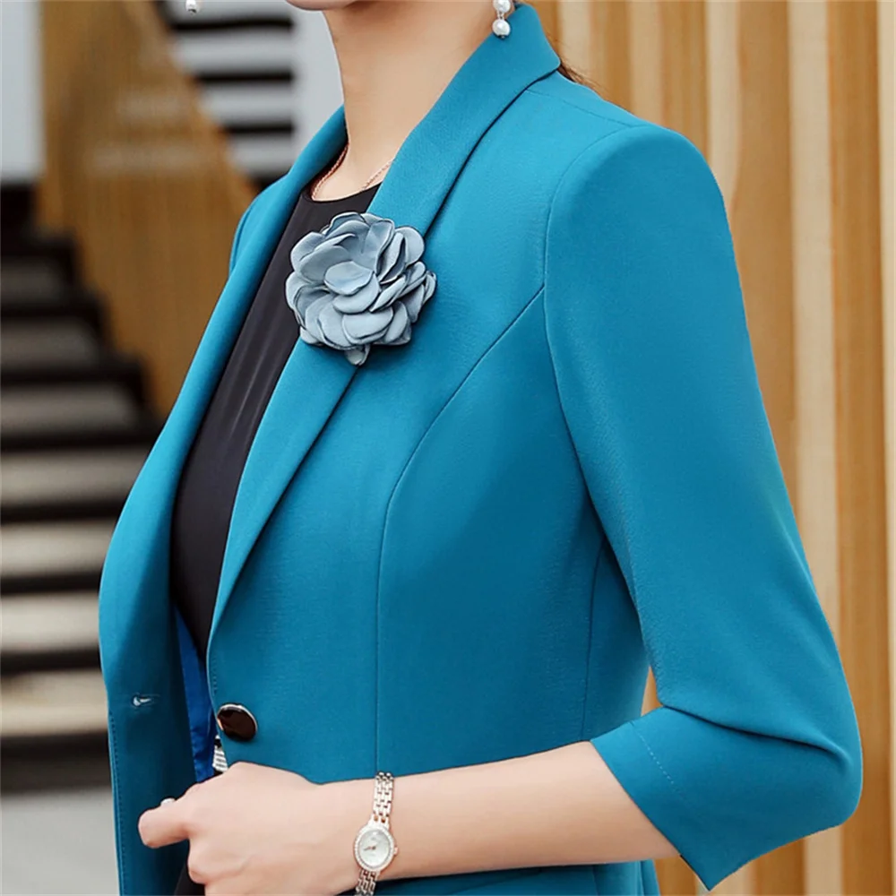 Women Formal Blazer 2023 New in Female Fashion Half Sleeve Slim Jacket Elegant Business Office Ladies External clothes