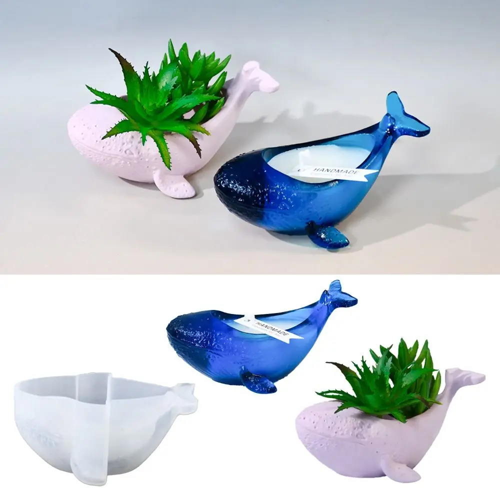 3D Кит Свеча Чашка Растение Цветочный горшок Морские животные Подсвечник