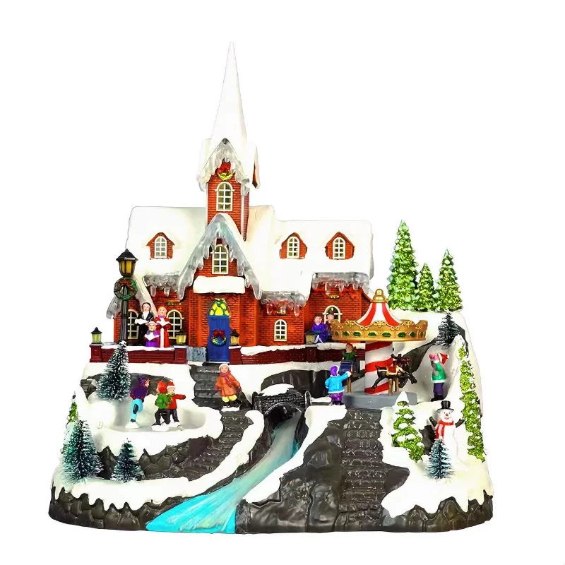 

Новые рождественские украшения, рождественские домики в горных церквях, рождественские подарки на день рождения, подарочные украшения, изысканные музыкальные шкатулки