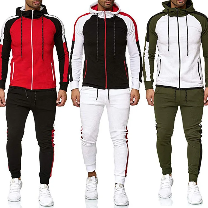

Spring Autumn 2022 Fashion Stripes Large Size 4XL Men's Hooded Sweater Pants Striped Sports Suit Men Clothing Sweatshirts Set