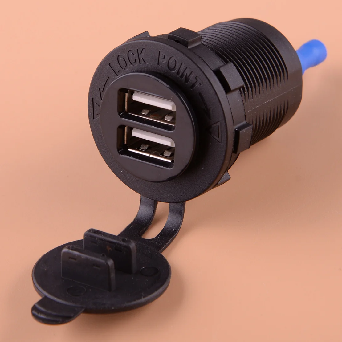 

Универсальное зарядное устройство с двумя USB-портами, черный цвет, адаптер питания для мотоцикла, квадроцикла, домов на колесах, внедорожника, лодки, 12 В, 2,1 А